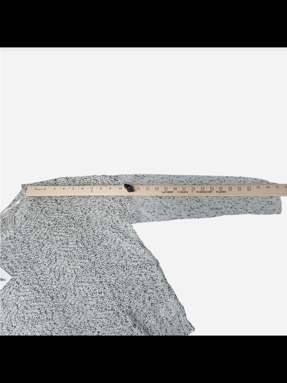 Jessica Simpson Gray Marled Open-Knit Sweater - Picture 6 of 6